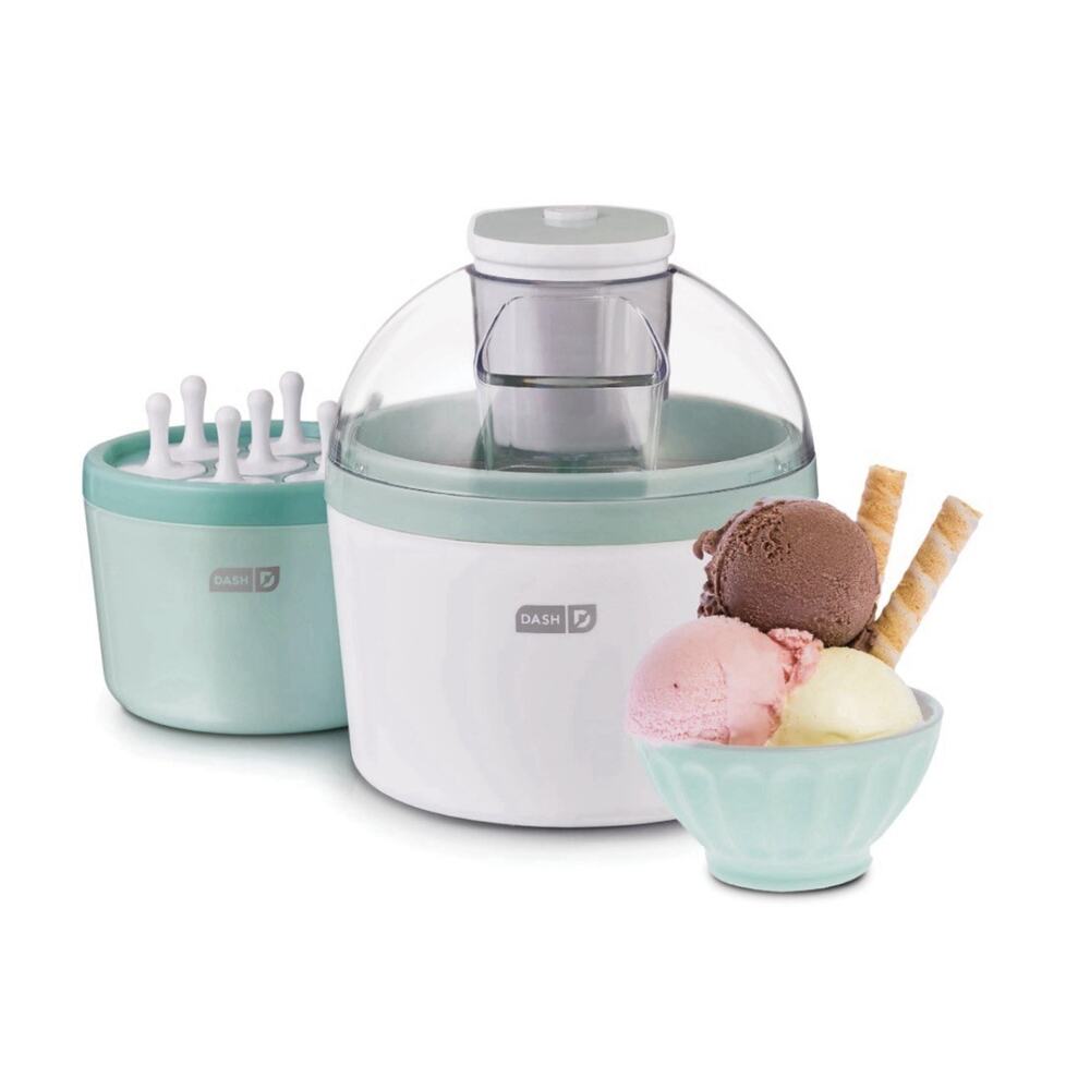 NEW DASH Everyday 2 in 1 Ice Cream Sorbet & Popsicle Machine Green White 1 Quart
